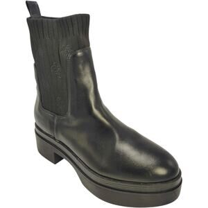 Guess Keanna Women's Platform Chelsea Boots Black Faux Leather US Size 8M